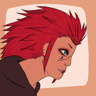 A fanart of the character Axel from Kingdom Hearts. April 2025.