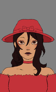 A reference portrait for an original character, unnamed. December 2025.